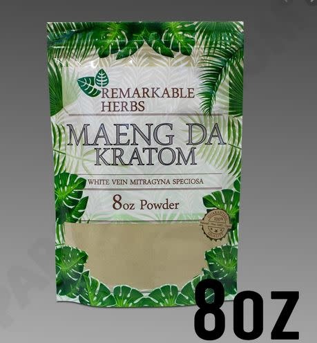 Remarkable Herbs - Kratom Powder White Vein Maeng Da 8oz