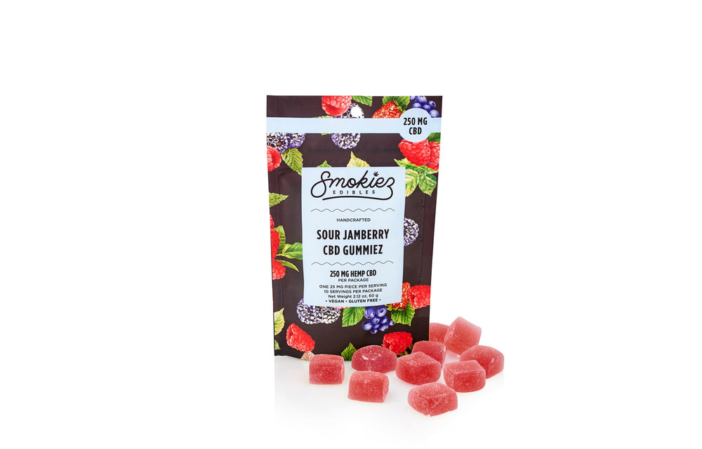 Smokiez - CBD Edible Gummies Sour Jamberry 250mg 10ct