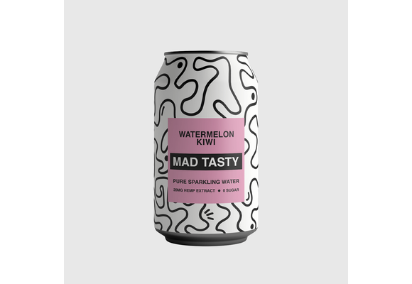 Mad Tasty - CBD Beverage Sparkling Water 20mg Watermelon Kiwi