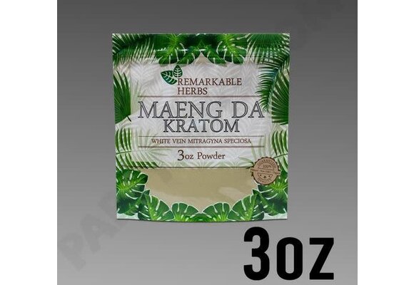 Remarkable Herbs - Kratom Powder White Vein Maeng Da 3oz