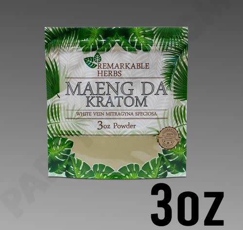 Remarkable Herbs - Kratom Powder White Vein Maeng Da 3oz
