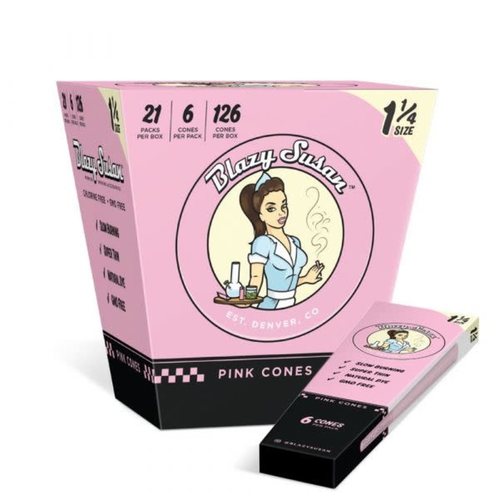  Blazy Puff Pack, Pink Rolling Papers & Cones Bundle, Vegan &  Smooth Burning