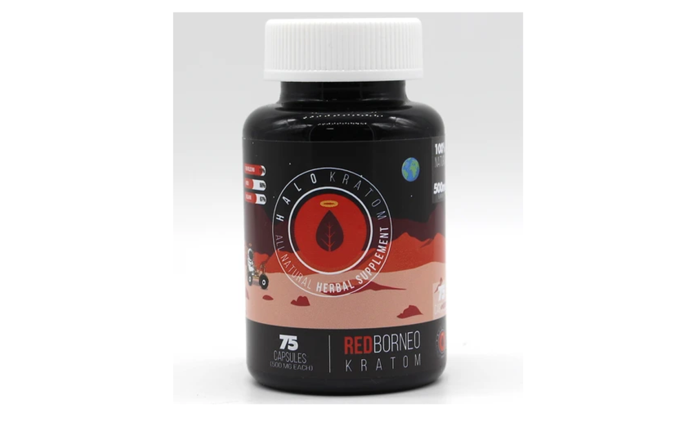 Halo - Kratom Capsule Red Borneo 75ct