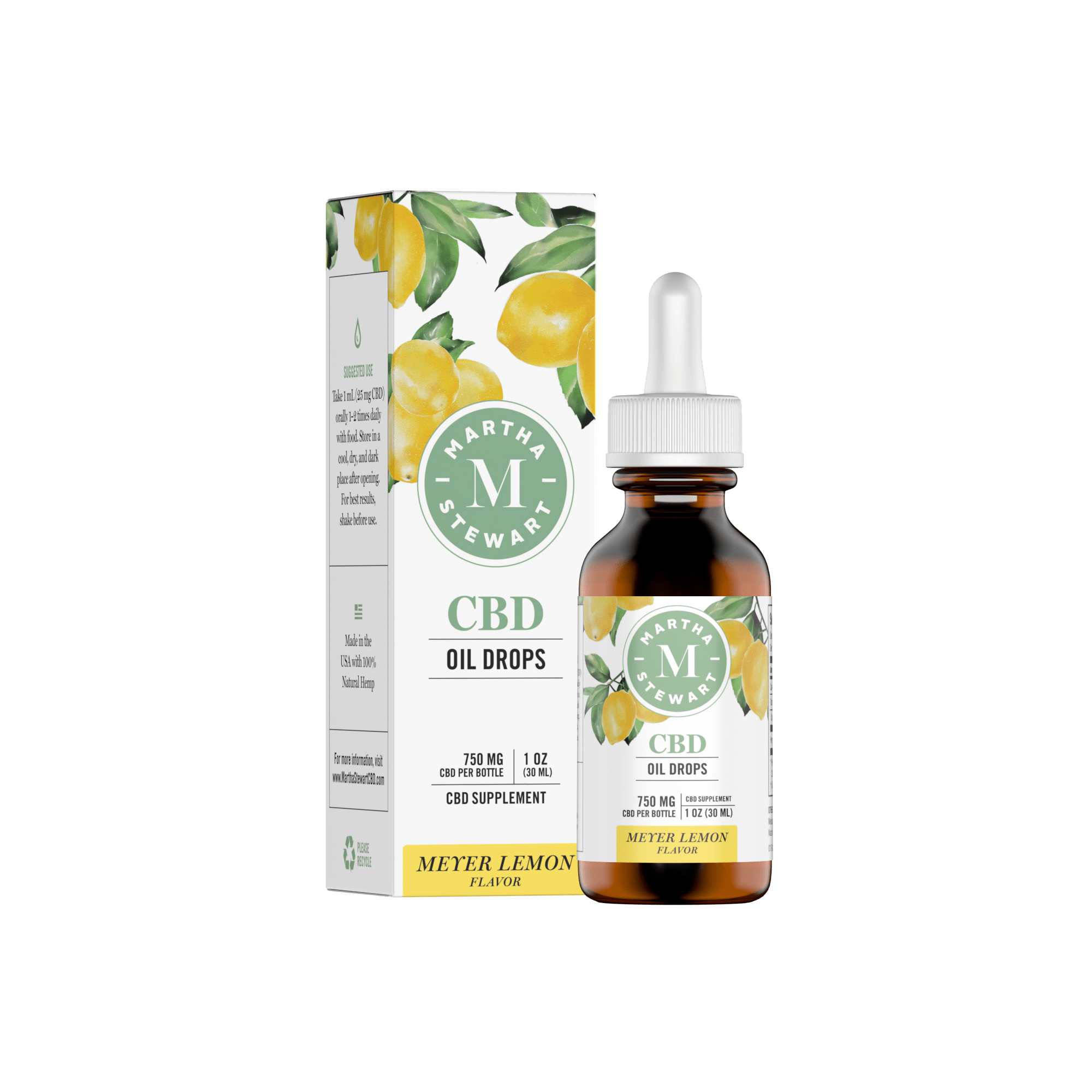 Martha Stewart - CBD Tincture Oil Drop 750mg 30mL Meyer Lemon