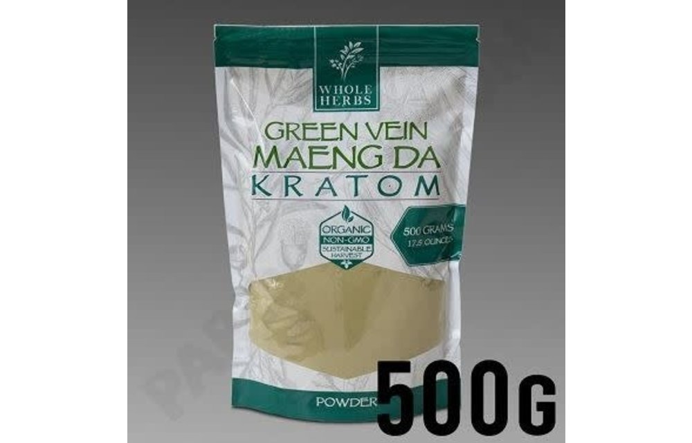 Whole Herbs - Kratom Powder Green Vein Maeng Da 17.5oz 500g