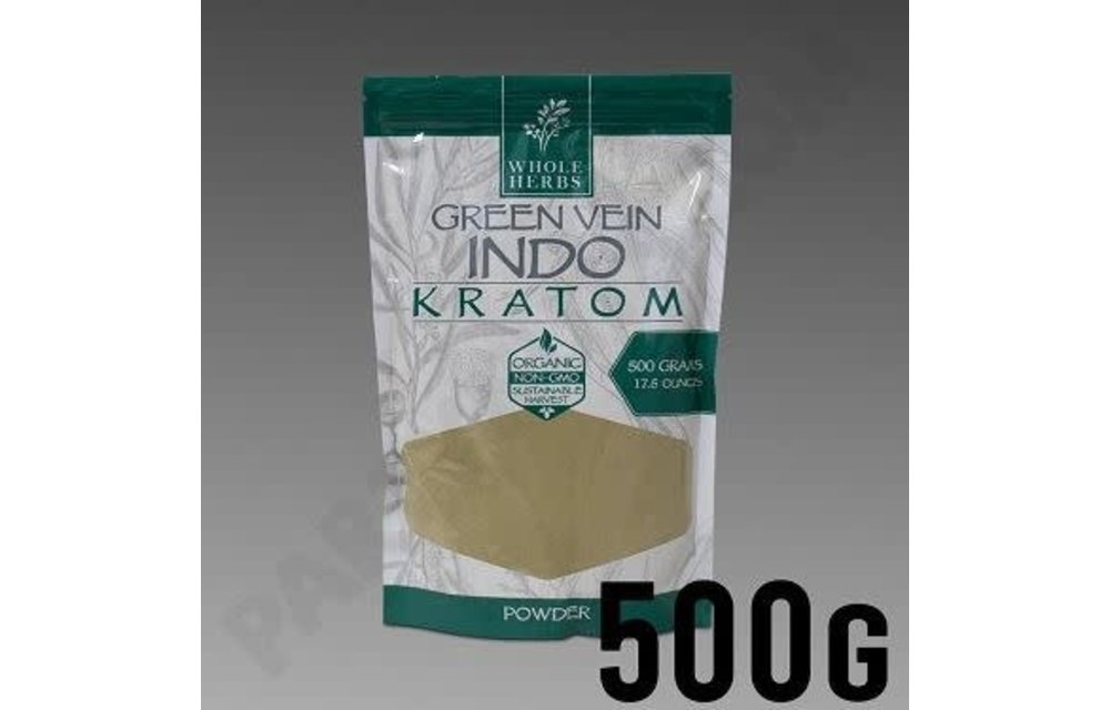 Whole Herbs - Kratom Powder Green Vein Indo 17.5oz 500g