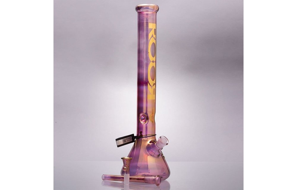 Roor - Waterpipe Beaker 18" 50mmX5mm Gold Fume