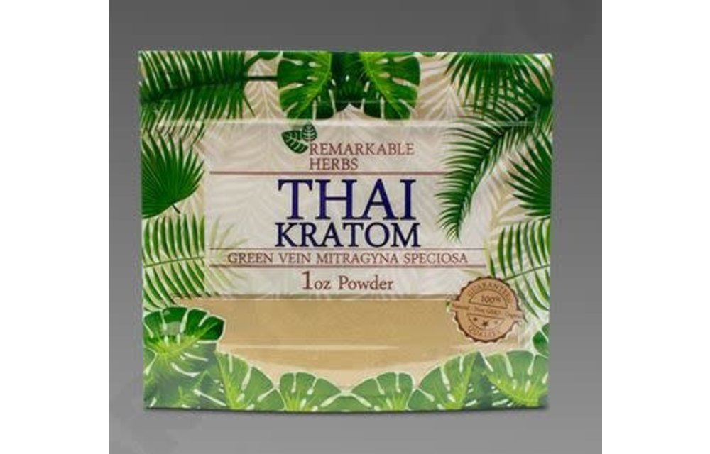 Remarkable Herbs - Kratom Powder Green Vein Thai 1oz
