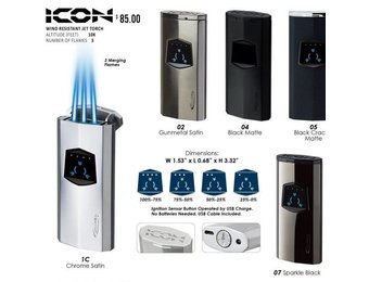 Vector - Torch Lighter Electric Triple Flame Icon