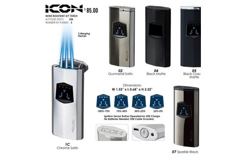 Vector - Torch Lighter Electric Triple Flame Icon