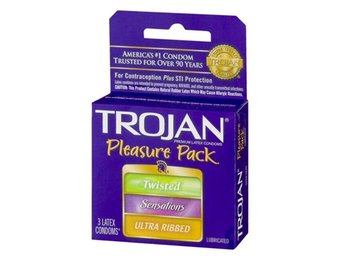 Trojan - Lubricated Latex Condom Pleasure Pack 3ct