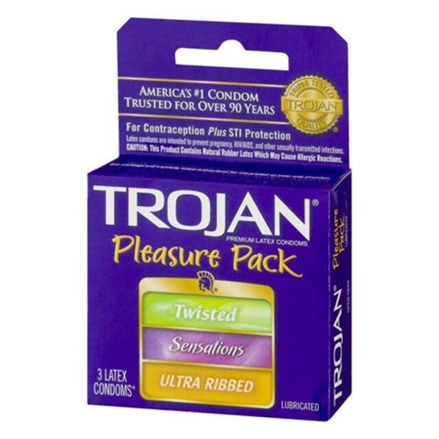 Trojan - Lubricated Latex Condom Pleasure Pack 3ct