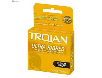 Trojan - Lubricated Latex Condom Ultra Ribbed 3ct