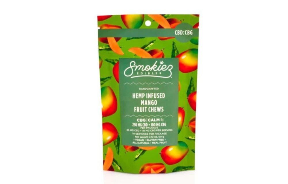 Smokiez - CBD Edible Gummies Calm Mango 250mg CBD 100mg CBG 10ct