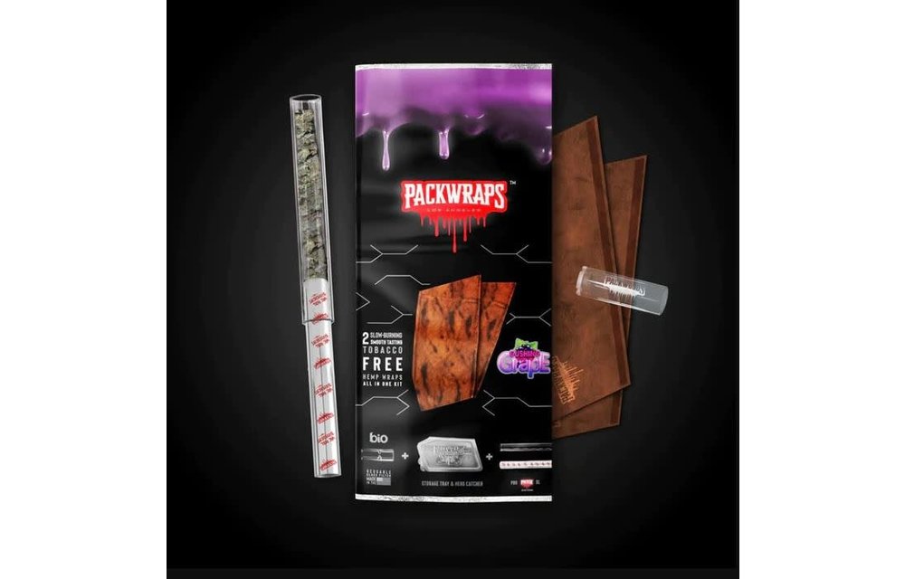 Packwraps - Blunt Wrap Hemp All In One Kit Glass Tip Storage Tray Packer