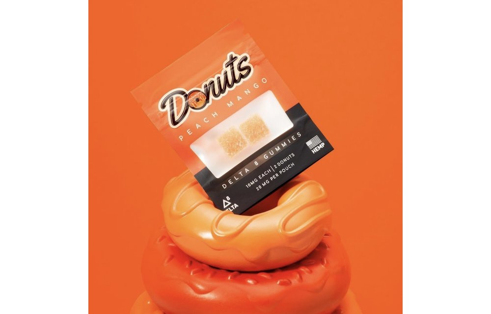 Donuts - Delta 8 Gummies 200mg 20ct (10mg/ct) Peach Mango