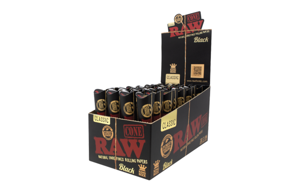 Raw - Pre Rolled Cones BLACK King Size 3ct