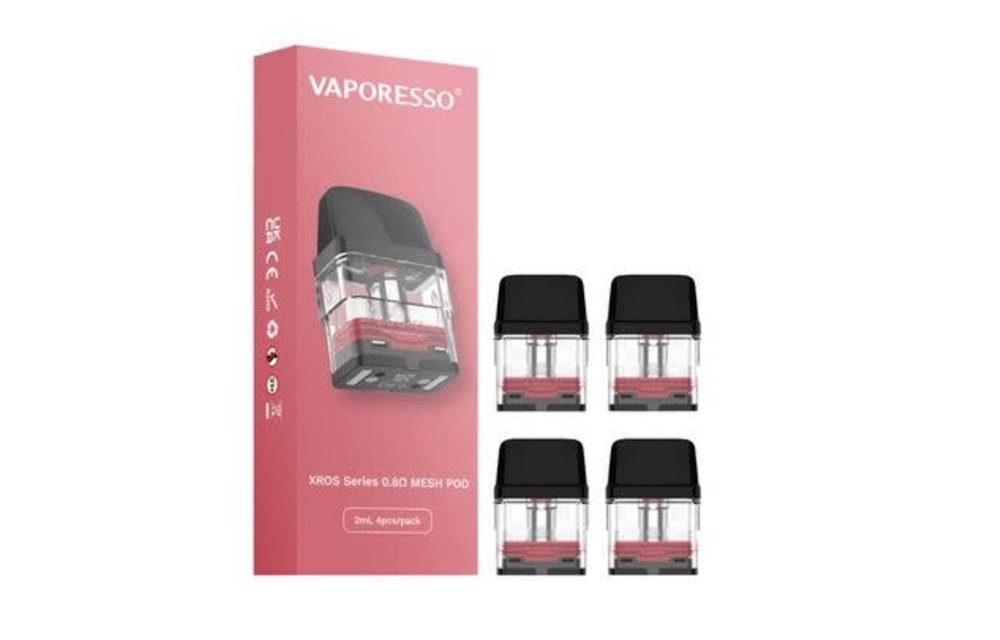 Vaporesso - XROS Series Replacement Pod with Atomizer 0.8 Ohm 4 pack