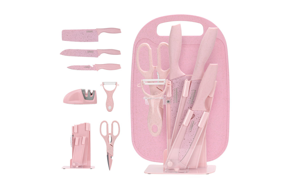Cute Colored Kitchen Knife Block Set Delivery in Los Angeles