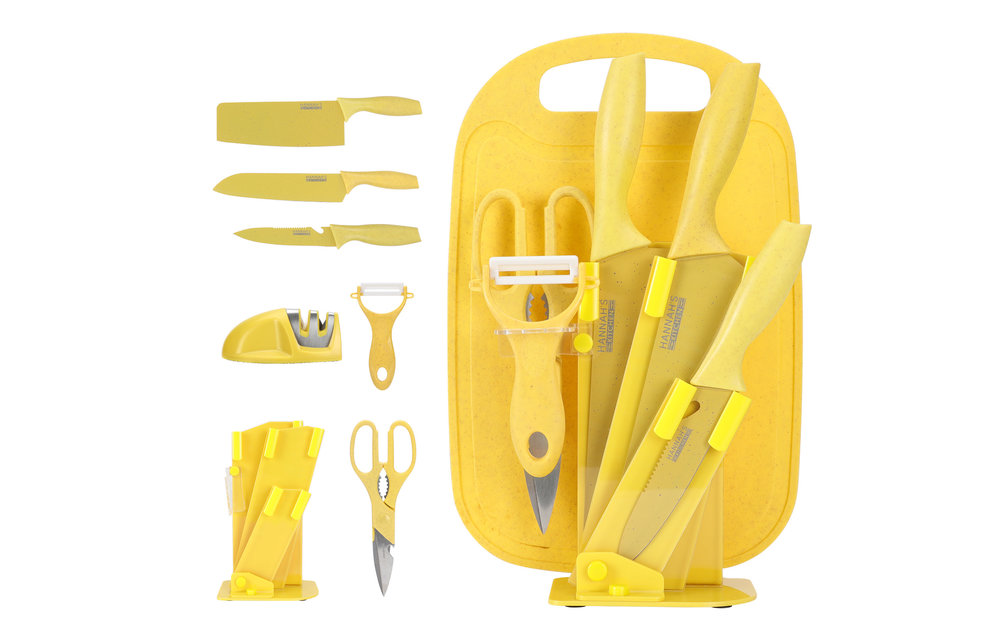 Cute Colored Kitchen Knife Block Set Delivery in Los Angeles