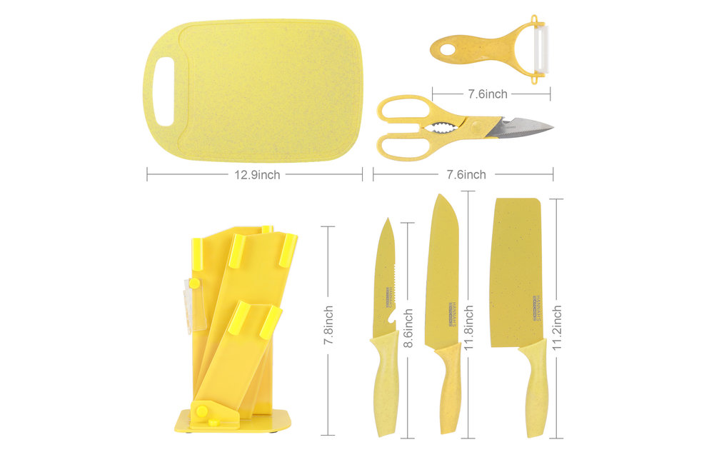 Cute Colored Kitchen Knife Block Set Delivery in Los Angeles