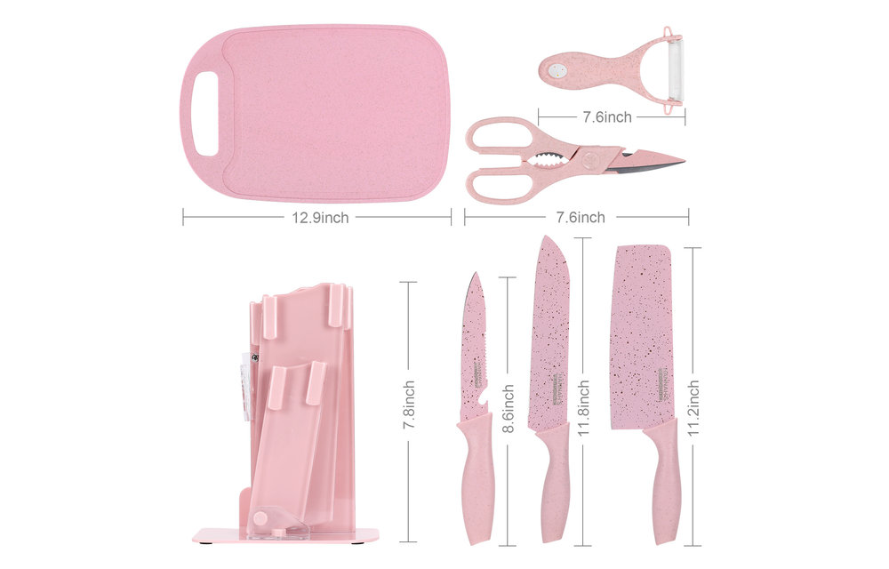 Cute Colored Kitchen Knife Block Set Delivery in Los Angeles