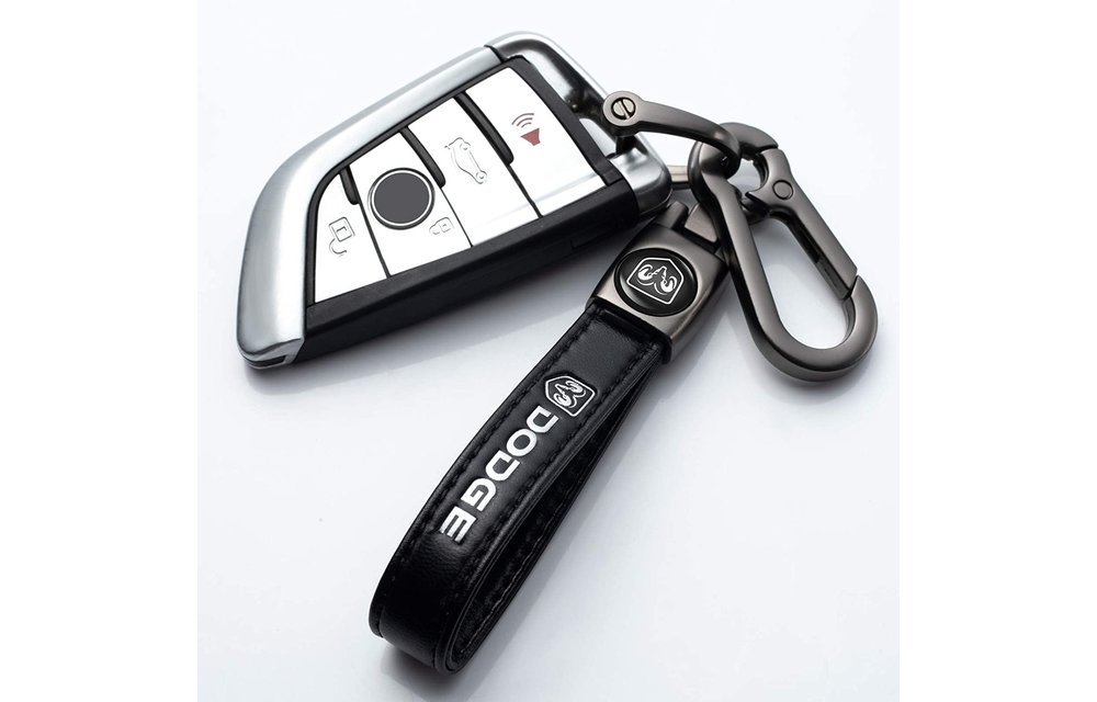 Dodge RAM Metal/Leather Keychain compatible with Dodge RAM1500 2500 3500