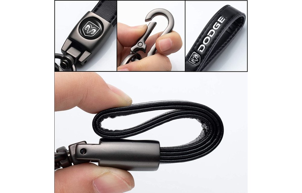 Dodge RAM Metal/Leather Keychain compatible with Dodge RAM1500 2500 3500