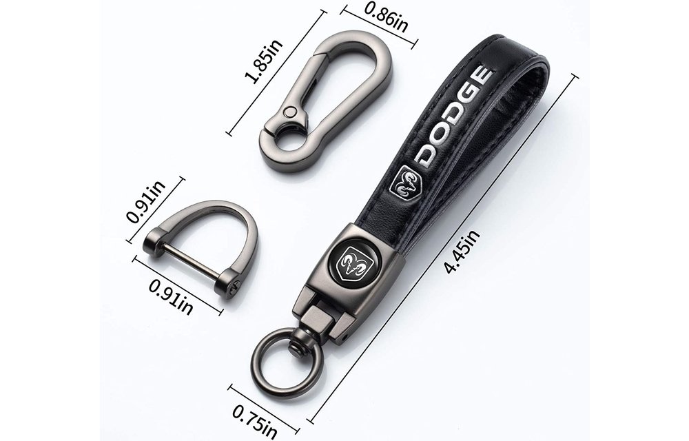 Dodge RAM Metal/Leather Keychain compatible with Dodge RAM1500 2500 3500