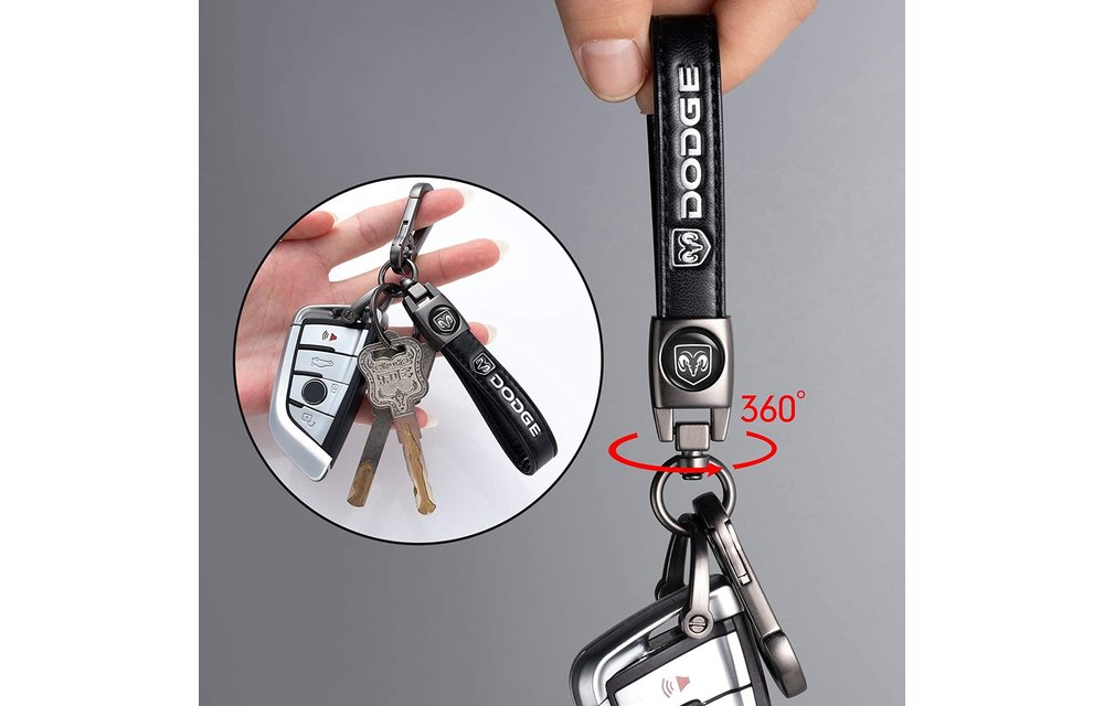 Dodge RAM Metal/Leather Keychain compatible with Dodge RAM1500 2500 3500