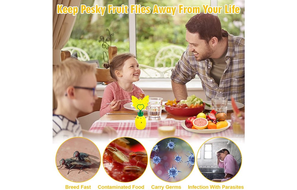 Best Fruit Flea Traps Indoor with 8 pcs Sticky Pads ,2 Pack (Pineapple) 2022
