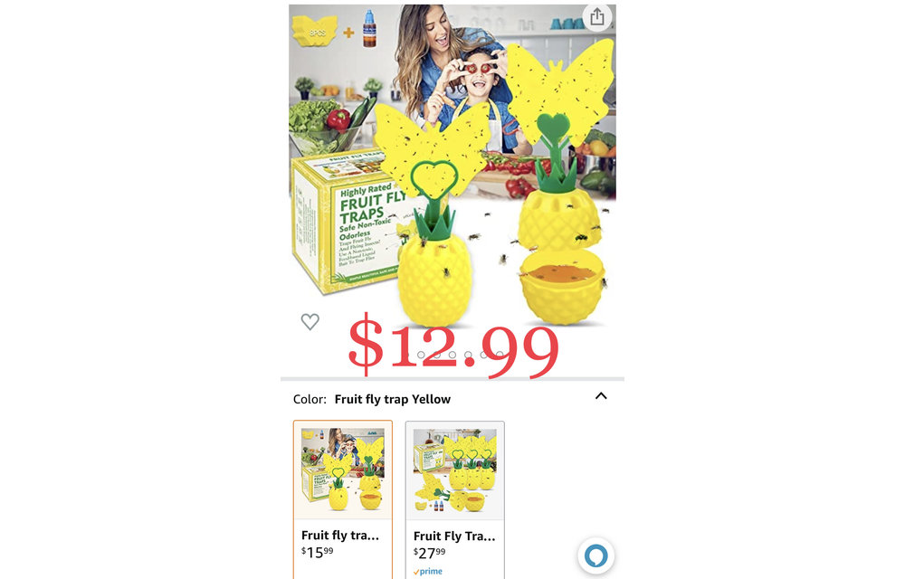 Best Fruit Flea Traps Indoor with 8 pcs Sticky Pads ,2 Pack (Pineapple) 2022