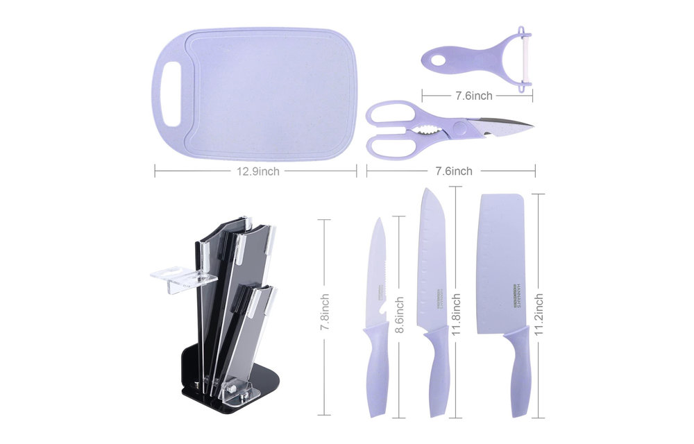 Cute Colored Kitchen Knife Block Set Delivery in Los Angeles