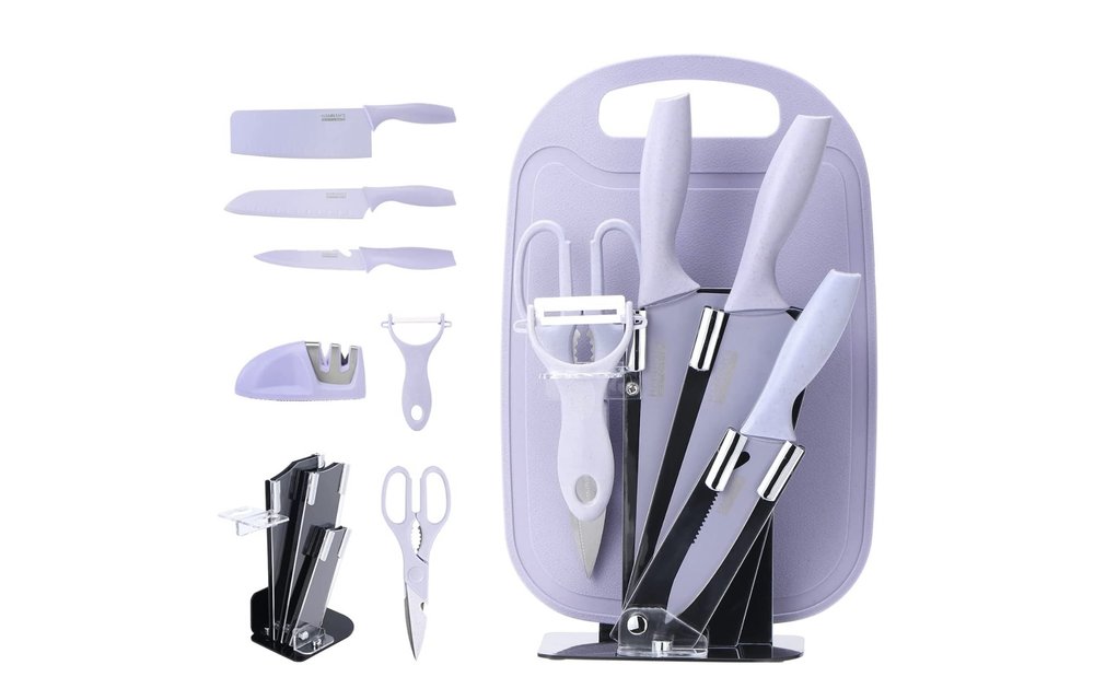 Cute Colored Kitchen Knife Block Set Delivery in Los Angeles