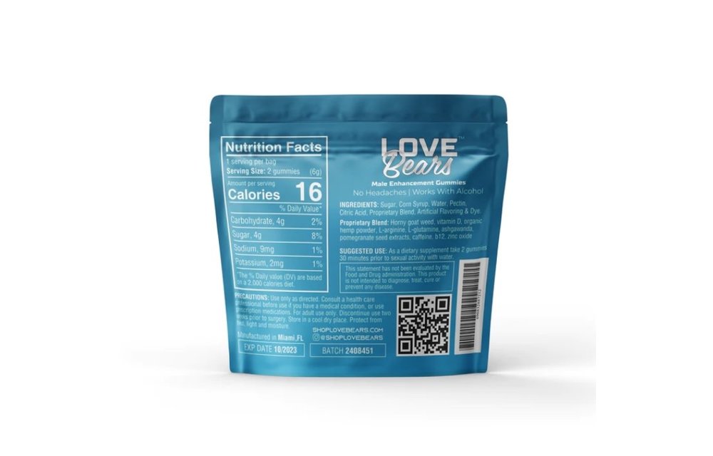 Love Bears - Natural Male Libido Enhancement Booster Gummies 6g