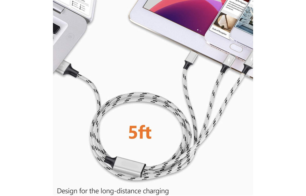 TGR - Charger Phone 3in1 USB-C / Micro USB / iPhone (Includes Wall Charger)