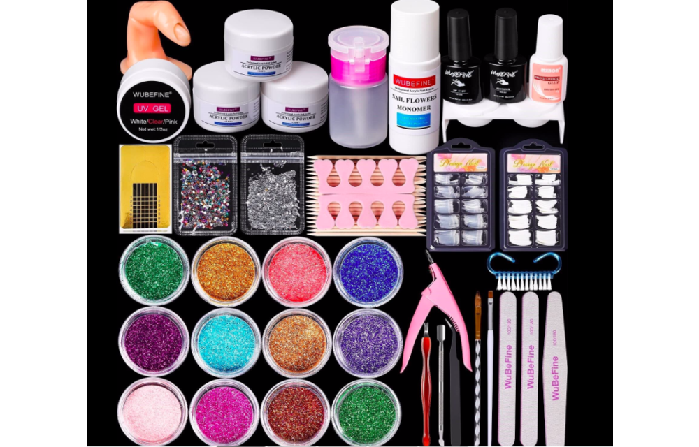 Wubefine - At Home Acrylic Nail Starter Kit MJ-T3 in a Pink Case for Beginners