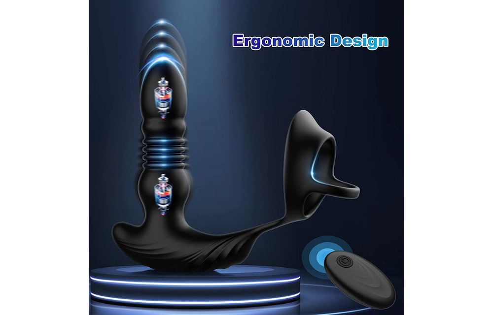 Adult Sex Toys – Remote Controlled Prostate Massager Anal Vibrator Butt Plug with Cock Ring for Couples