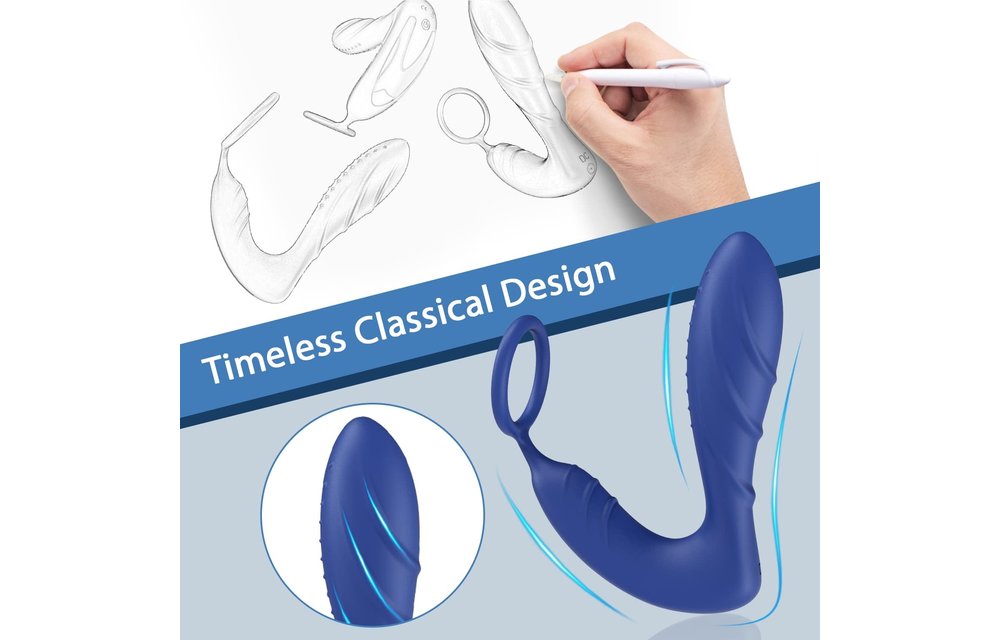 Adult Sex Toys –10 Patterns Prostate Massager Anal Vibrator Butt Plug with Cock Ring for Couples