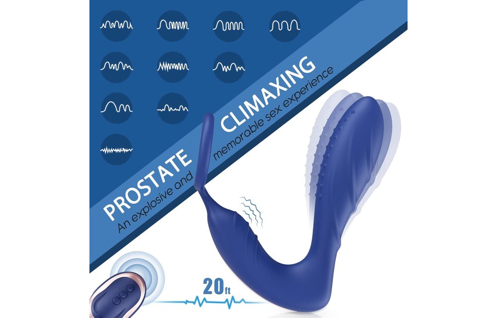 Adult Sex Toys –10 Patterns Prostate Massager Anal Vibrator Butt Plug with Cock Ring for Couples