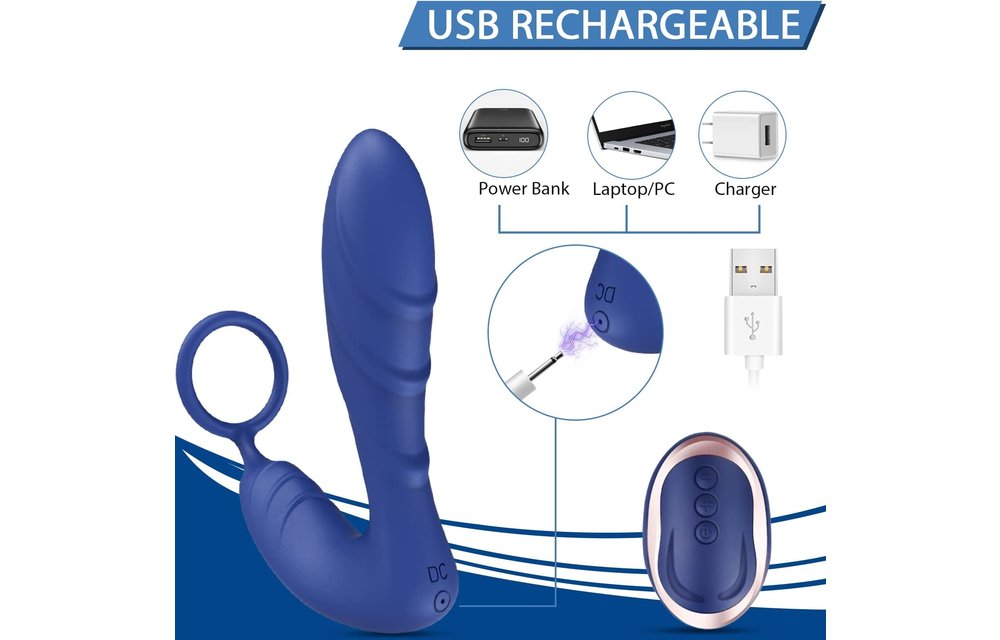 Adult Sex Toys –10 Patterns Prostate Massager Anal Vibrator Butt Plug with Cock Ring for Couples