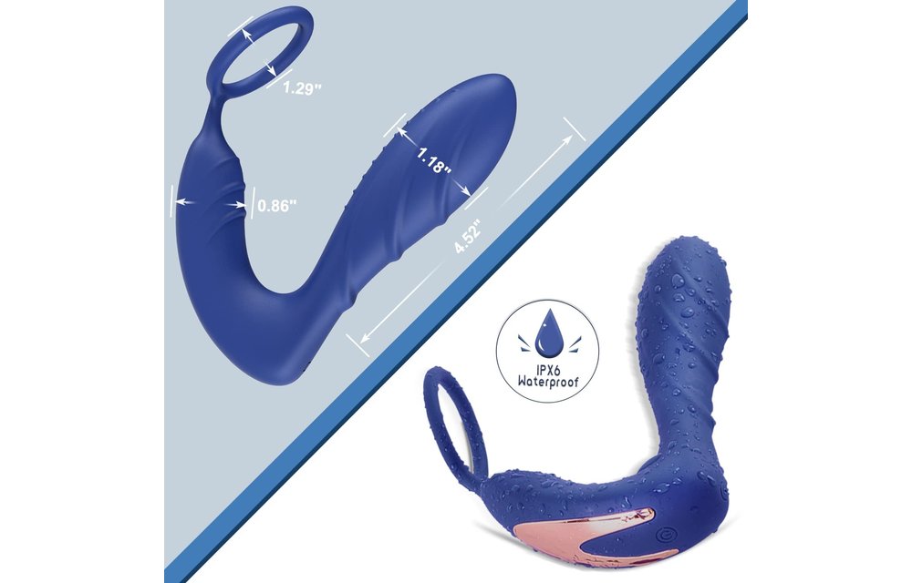Adult Sex Toys –10 Patterns Prostate Massager Anal Vibrator Butt Plug with Cock Ring for Couples