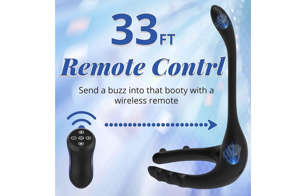 Adult Sex Toys - Remote Controlled Anal Vibrator with Adjustable Penis Ring