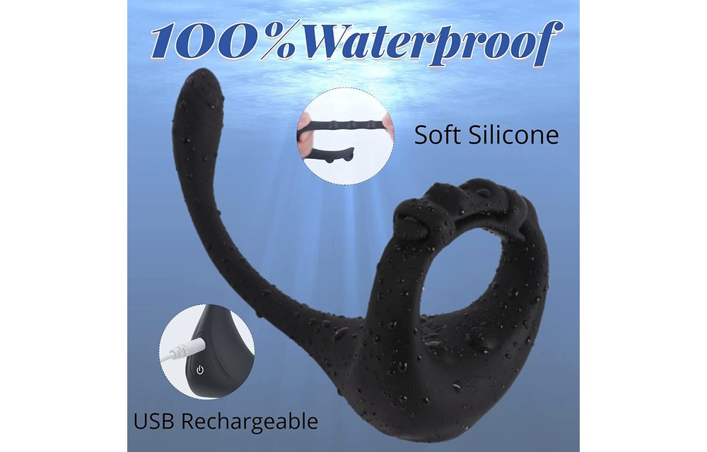 Adult Sex Toys - Remote Controlled Anal Vibrator with Adjustable Penis Ring