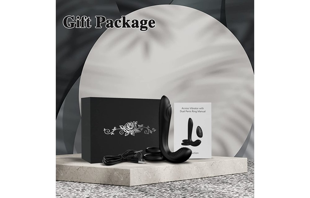 Adult Sex Toys -3 in 1 Penis Ring with Balls and Shaft Vibrator