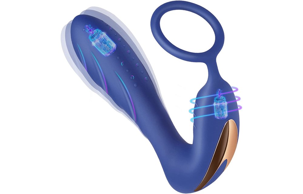 Adult Sex Toys –10 Patterns Prostate Massager Anal Vibrator Butt Plug with Cock Ring for Couples