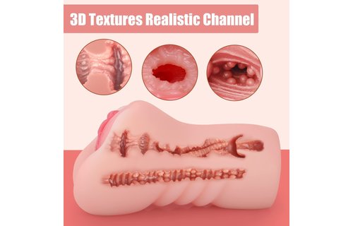 Adult Sex Toys - Realistic Masturbator Twin Tunnels Realistic Vagina and Ass