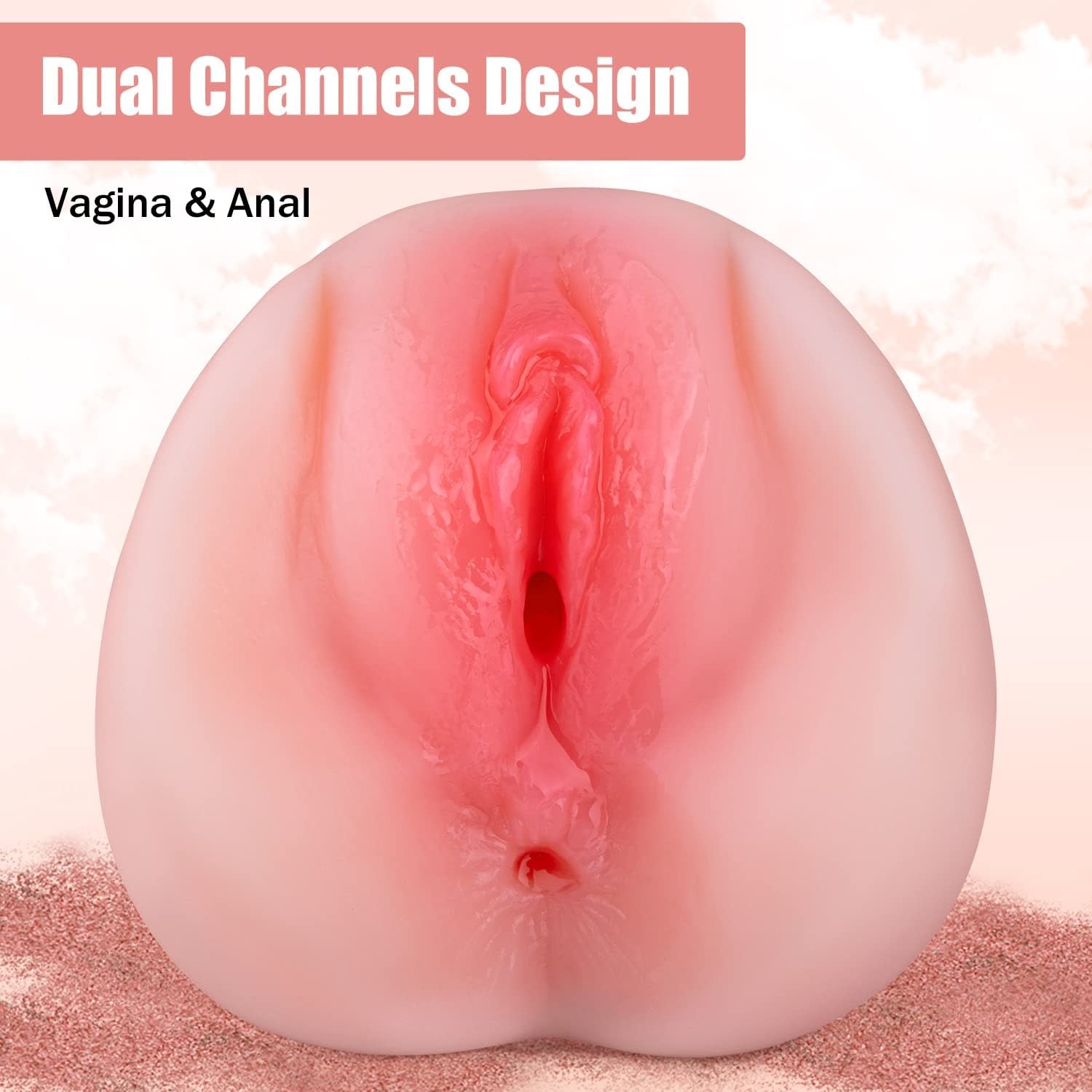 Adult Sex Toys - Realistic Masturbator Twin Tunnels Realistic Vagina and Ass