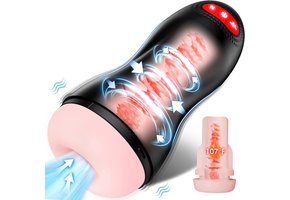 Adult Sex Toys - Male Masturbator Sucking, Vibrating, Stroking and Heating Masturbation Cup