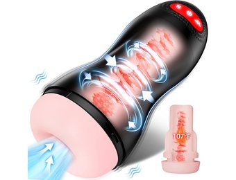 Adult Sex Toys - Male Masturbator Sucking, Vibrating, Stroking and Heating Masturbation Cup